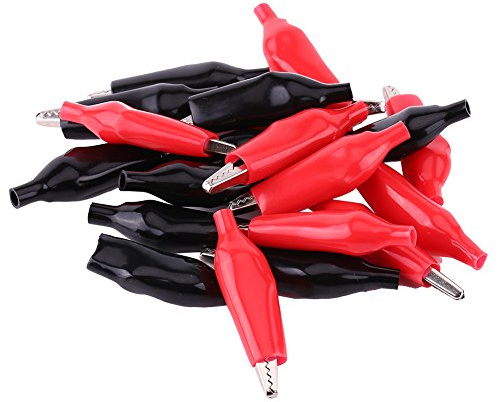 Morsetto elettrico coccodrillo 20pcs, morsetti a coccodrillo Morsetto metrico sonda 28mm con coperchio di isolamento protettivo