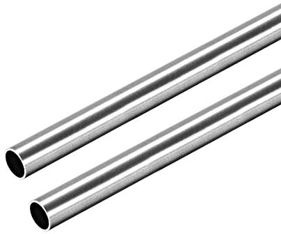 sourcing map 2 Stück 304 Edelstahl Rohr 6mm Außendurchmesser, Nahtlose Gerade Rundrohr 0.4mm Wandstärke, Runde Edelstahlrohr 250mm Länge, Industrie Präzision Metallrohr für Geländer Handläufe