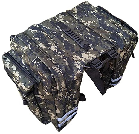 SM SunniMix Multifunction Bike Trunk Bag Saddle Rack Bag Waterproof Pannier Bicycle Rear Seat Bag, Camouflage Green