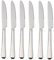 various Lot de 6 couteaux de table, acier inoxydable, finition brillante, haute résistance aux taches, passe au lave-vaisselle, collection minimaliste (couteau de table)