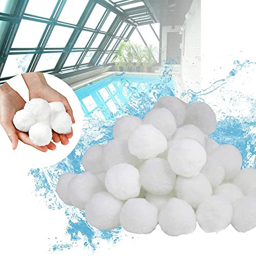 LZQ Filterbollar filterbollar filtermaterial 2 800 g ersätter 100 kg filtersand sandfiltersystem för pool sandfilter, vit
