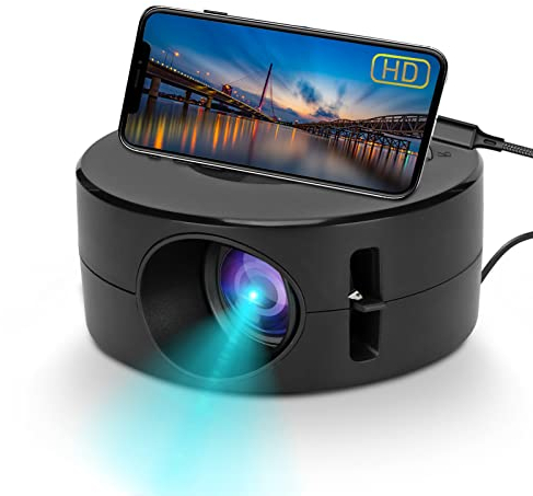 Mini LED Projector for Kids - Portable Movie Projector with HD Resolution, USB Interface and Remote Control