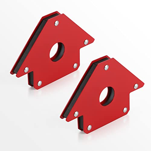CPROSP 2pcs Escuadra Magnetica para Soldar Fuerza de Adhesión 135KG, Imanes para Soldar en Escuadra Ángulos 45°, 90°, 135°, Arrow Welding Magnet