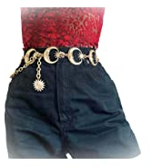 Kettengürtel mit Mond und Stern, Sonnengürtel, Kette für Damen, Körper-Taillenkette, Schmuck, Geschenke für Frauen, trendige Strumpffüller, Large, Legierung, Kein Edelstein