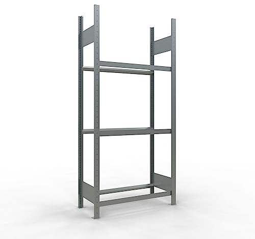 SCHULTE Lagertechnik Grundregal, Räder-/Reifenregal, 200 x 90 x 40 cm (HxBxT), verzinkt, 3 Lagerebenen á 150 kg Fachlast pro Ebene