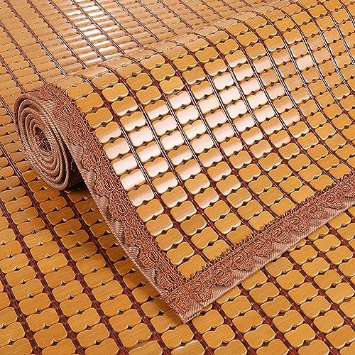 X1NGFU Naturale Tappetino Estivo in bambù,Traspirante Tappetino Mahjong in bambù,Pieghevole Stuoia di bambù per Letto,Materassino Rinfrescante,per Divano Letto,Larghezza X Lunghezza (40x80cm)