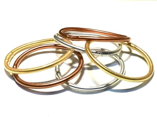 Packung mit 6 Armbändern im Brotstil – Goldenes Silber, Roségold und Roségold – tibetisches, buddhistisches Armband Kumlai Temple. Wasserdichtes Silikon, flexibel und leicht, Glücksbringer,