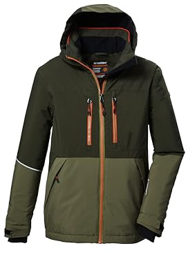 killtec Niños Chaqueta de esquí/chaqueta funcional con capucha y protección contra la nieve KSW 388 BYS SKI JCKT, oliv, 152, 42114-000