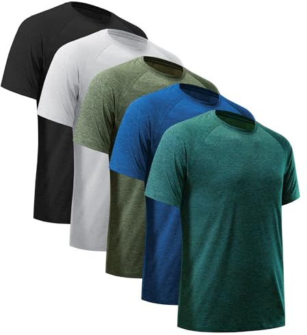 YOIOWVY Sport T Shirts Herren 1/3/5/7Per Pack Kurzarm Herren Atmungsaktiv Funktionsshirt Schnelltrocknend Sportshirts Running Gym Shirts