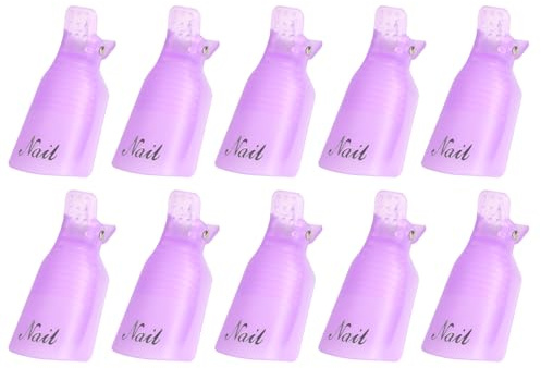 Nail Clips Gel Nail Polish Remover Clips for Removing Gel Polish Acetone Acrylic Nail Remover Tool Kit Soak Off Nail Clips for Nail Varnish Remover 10pcs