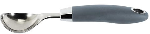 LILY COOK, KP0061 - Cucchiaio da ghiaccio in acciaio inox, ergonomico, ideale per servire palline perfette di gelato, melone o dolci, facile da pulire, 215 cm, colore: nero argento