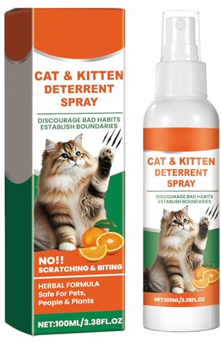 GNAUMORE Spray Antiarañazos,Spray Disuasivo para Gatos,Protector de Sofa para Gatos,Repelente de Cat,Se Puede Usar para Cortinas,Sofás,Taburetes,100ML