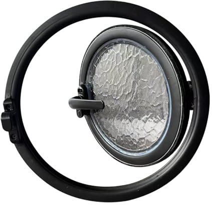 LYMGRZ Finestra a oblò Rotonda, finestre di Ventilazione in Alluminio con Maniglie, finestre di Ricambio per seminterrati con Vetro temperato, per fienili, Casette da Gioco, casa, Garage (50 cm/20