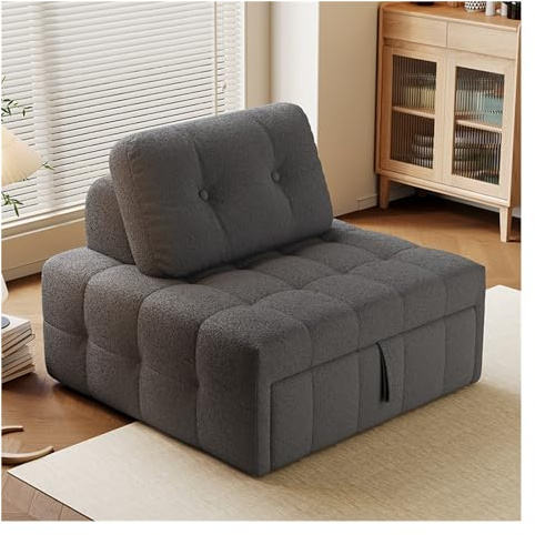 Konvertibel soffa Konvertibel hopfällbar bäddsoffa - sovstol med kudde, sovstolssäng for vardagsrum/sovsal/gästbruk/hemkontor/lägenhet, enkelstorlek(Dark grey,80cm)