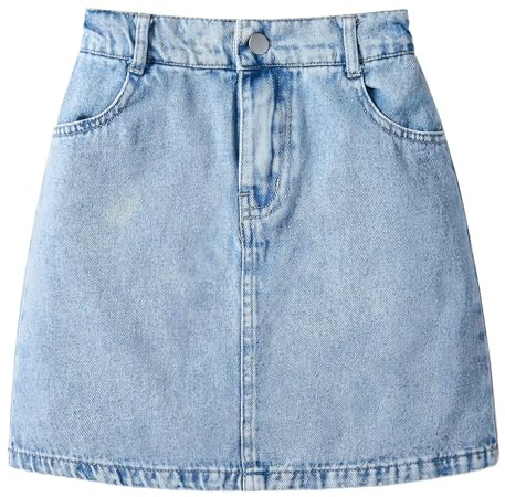 SEAUR Jupe en Jean Fille Décontractée Jupe Courte D'été Taille élastique Ligne A Taille Haute 12 Ans