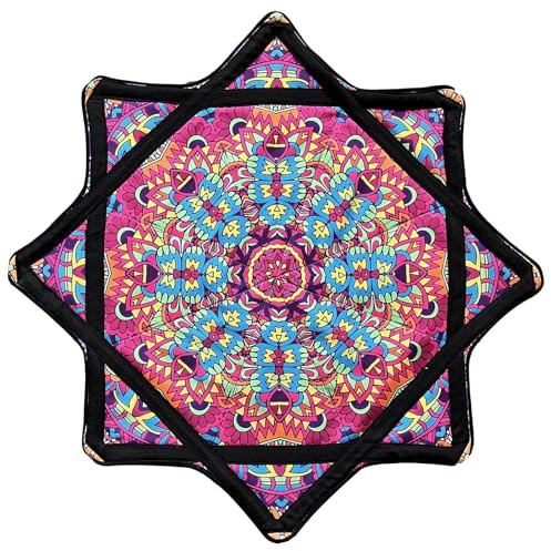 Paño Giratorio de Estrella de Flujo de 24 Pulgadas, Juguete de malabarismo Giratorio for Principiantes, Juguete de Flujo fácil con la Punta de los Dedos con Estampados Vibrantes for Fiestas(#5)