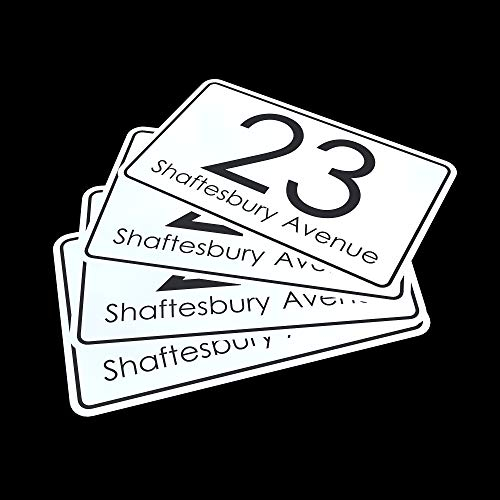 A6 Printed Wheelie Bin Stickers with Number and Street Name Vinyl - Set of 4