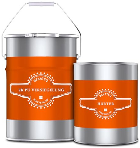 Sichtbeton Versiegelung farblos seidenmatt 5kg - 2K PU Betonversiegelung Bodenversiegelung UV-fest, Wetterfest, Wasserfest - für Beton, GFK, Mikrozement, Fliesen, Kreativspachtel - BEKATEQ BK-1000EP