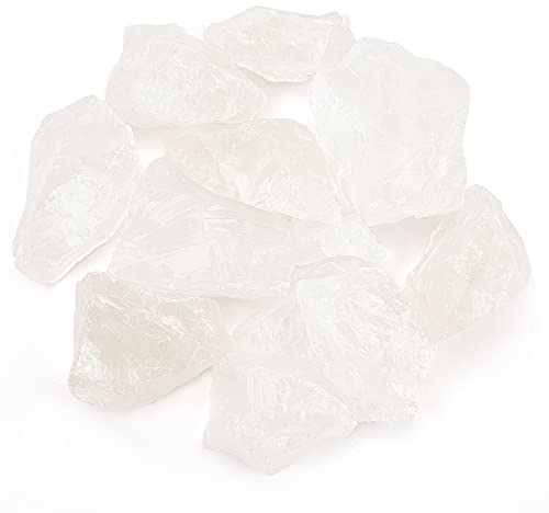 AHANDMAKER 25 Pzs Cuarzo Blanco Piedra, Cuarzo Ahumado Piedra de Cristal Transparente, Piedras Energeticas de Cuarzo Natural con 1 Bolsa de joyería de Terciopelo para Curar Joyería Haciendo Decoración