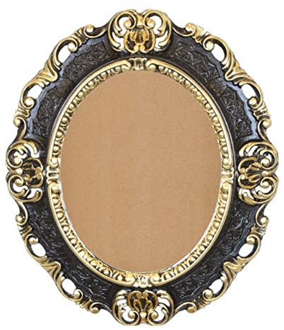 LIGUORO SHOP Cadre ovale en style baroque vénitien imitation vintage shabby chic, 45 x 39 cm pour photo affiches imprimées (noir/or)