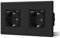 BSEED Schuko Wand Doppelt Steckdose mit 20W USB & Typ C Schnellladegerät Glas 3 in 1 Unterputz Wandsteckdose Ladeleistung und USB C Adapter Aufladestation, Einfache Installation Schwarz