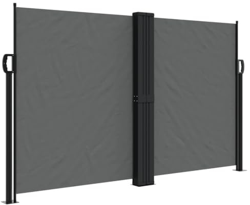 vidaXL Infällbar sidomarkis antracit 140x1200 cm, infällbar markis, insynsskydd, fristående insynsskydd, infällbart insynsskydd, infällbart solskydd
