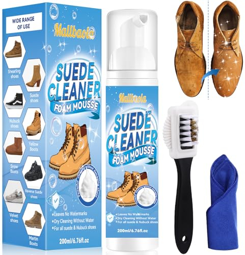 Schuhputzset Mit Wildleder Pflege Und Bürste - 200ml Schuhreiniger Für Weiße Schuhe, Strickwaren, Stiefel, Turnschuhe, Sneaker, Leder, Nubuk - Entfernung Von Schmutz