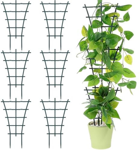 6 Stück Rankhilfe Zimmerpflanzen, Pflanzengitter, Rankhilfe, Langlebig Korrosionsbeständig, Wiederverwendbare Garten Pflanzenstütze, die Zusätzlichen Wachstumsraum für Pflanzen Bieten