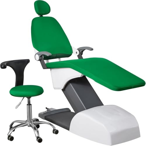 4 Pièces/Ensemble Housses De Chaise Dentaire, Étui Protection Imperméable élastique, Housse De Siège De Chaise Dentaire Appui-Tête Protecteur De Dossier Équipement De Dentiste, Lavable(Color:Vert)