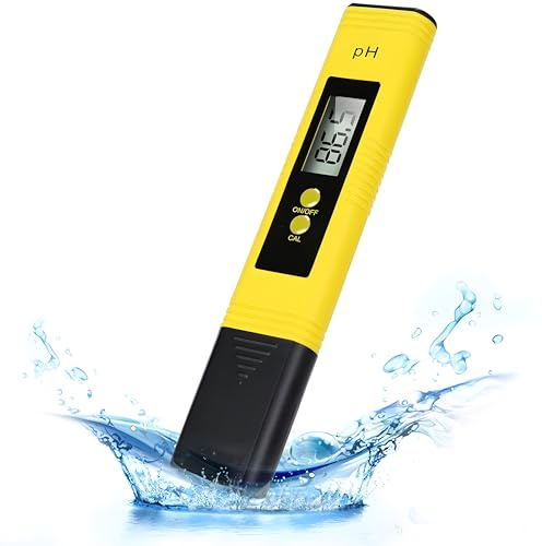 Retoo PH Messgerät Wasserqualitätstest Messgerät Digitaler PH Messgerät ±/-0,1 pH-Genauigkeit, 0-14 pH-Messbereich Aquarium für Trinkwasser, PH-Meter Lebensmittel Schwimmbäder Thermen Aquarien