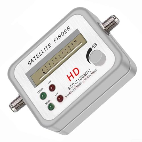 Medidor de señal direccional para sistemas de satélite, pantalla iluminada para uso nocturno y comodidad de bolsillo