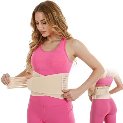 Back Brace for Lower Back Pain, Skin Tone Back Support Brace, Adjustable Back Support Belt for Men and Women, L/XL Backbrace for Lumbar Pain Relief (Waist Sizes from 85-94cm and 95-110cm) (XL)