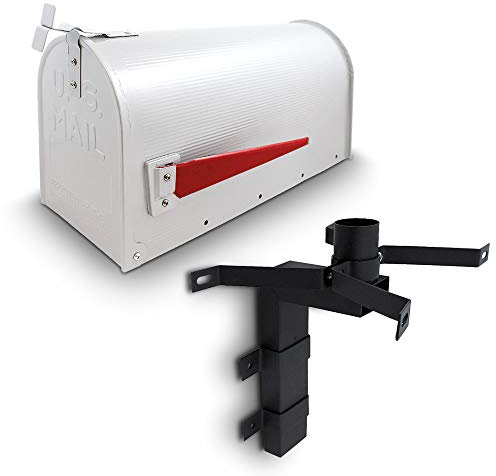 Bituxx US Mailbox Amerikanischer Briefkasten Standbriefkasten Wandbriefkasten Letterbox Weiß Inclusive Wandhalter