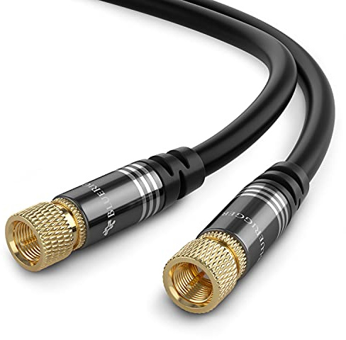 BlueRigger RG6 Coaxial Cable (6FT, Male F Type Connector Pin, Gold Plated, Triple Shielded) – Digital Audio Video Coax Cable Cord for HDTV, CATV, Modem, Satellite Receivers