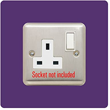 Single Socket Surround | Square | Acrylic Back Panel or Finger Plate | Light Switch Plug, Colour:Purple