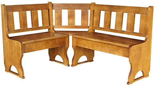 k koma Banco esquinero de madera maciza de pino (roble, 160 x 200 cm)