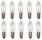 ERM Holzmanufaktur Spitzschaftkerze Riffelkerze Topkerze 23V 3W E10 10er Pack Ersatzkerzen Schwibbogen Lichterkette