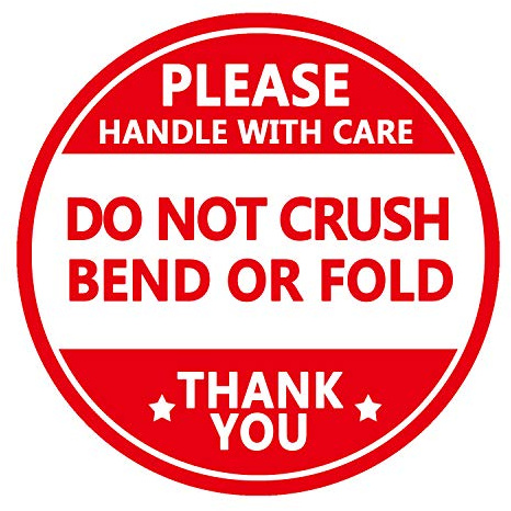 Do not Crush Bend or Fold Shipping Handling Stickers Labels,Shipping Warning Stickers for Package 2 Inch 500 Pcs Per Roll