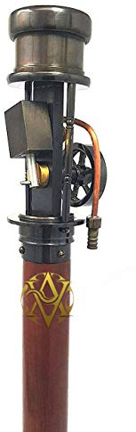 Steampunk gångstav motor mässingshandtag i antik finish dekorativa samlarobjekt trästäppe