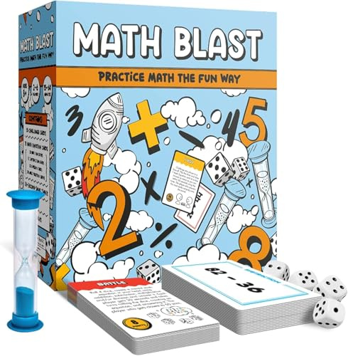 Math Blast! Cool Math Games for Kids 8-12 - Fun Educational Mental Math Game for Home & Classroom - Practice Math the Fun Way