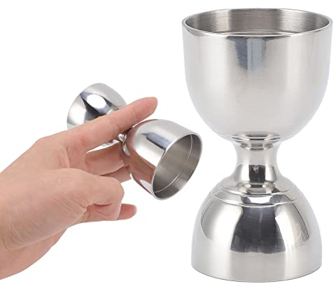 Copper Bell Jigger Premium Cocktail Jigger 30/60 Ml Edelstahl-Jigger für Barkeeper Stahl Langlebig Hohe Genauigkeit Weite Öffnung Mess-Jigger für(30/60ml Klassisches Silber)