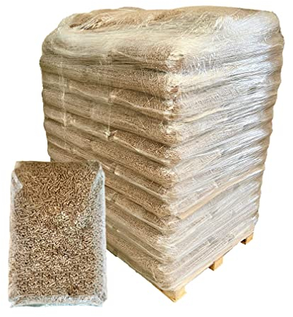 Hartholz Pellets 6 mm 100% Eiche, 960 kg Palette mit 64 Säcken zum Heizen, Heizpellets, Holzpellets