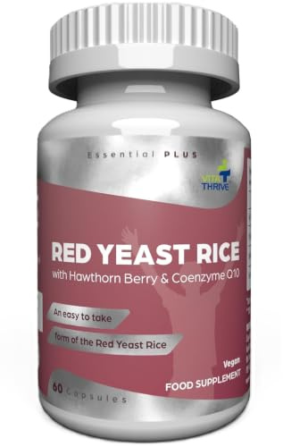 VitaThrive® Red Yeast Rice Capsules with Hawthorn Berry & Co-Enzyme Q10 – Advanced High Strength Wellness Supplement for Heart Health, Cholesterol Support & Daily Cardiovascular Wellness – 60 Capsules