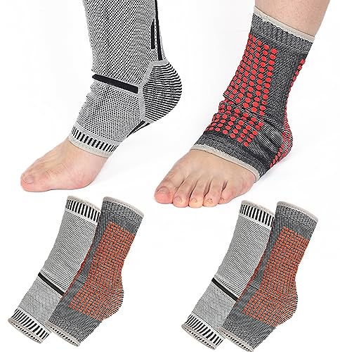 BSITSSS 2 par ankelbandage, ventilerande ankelbandage, hälsenan bandage för kvinnor och män, ankelbandage ankelbandage ankelled för plantar fasciit, stuvad fotled, hälsenan, sport