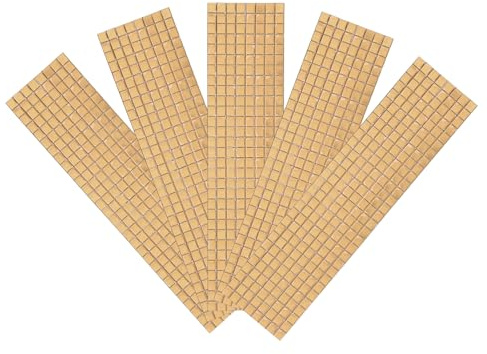 QUARKZMAN 4720 stycken självhäftande disco-kakel-klistermärken, 5 x 5 mm, mini-mosaik-spegelplattor, fyrkantiga glasplattor för gör-det-själv-diskokula pysseldekorationer, brun