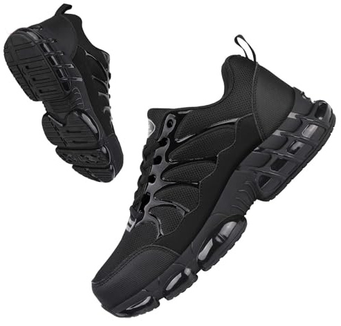 LIANGGO Steel Toe Sneakers for Men Women Safety Composite Toe Lightweight Work Shoes Indestructible Air Cushion Zapatos de Trabajo para Hombres Mujer 41 Black