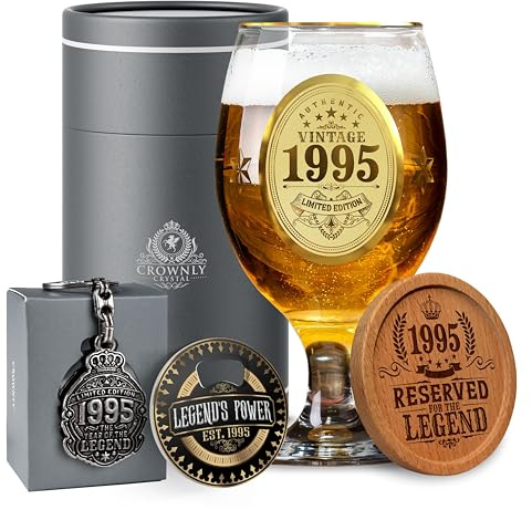 CROWNLY CRYSTAL Bicchiere da birra personalizzato Regalo per il 30° compleanno del fidanzato, fratello, marito, amico