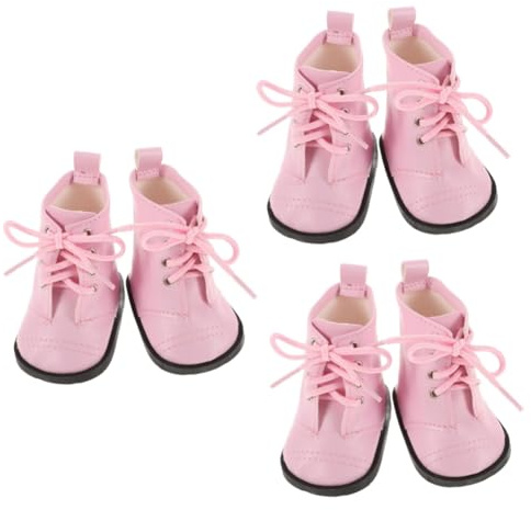 KOMBIUDA Lot De 3 Paires De Chaussures De Poupée Miniatures pour Poupées De 45 Cm Faciles À Nettoyer Accessoires Décoratifs