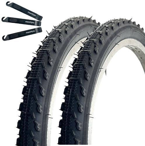 2 x VEE Rubber V185 20 Fahrradreifen Schwarz 50-406 (20 x 1.95) inkl. maxxi4you Reifenheber