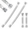 4 Pezzi Tubo Flessibile 3/8, Tubo Corazzato In Acciaio Inox 304, 3/8 Tubi Connessione con Raccordo & Filettatura Esterna per Rubinetto, Prolunga Flessibile per Lavandino, Cucina, Bagno (20 cm/10 cm)